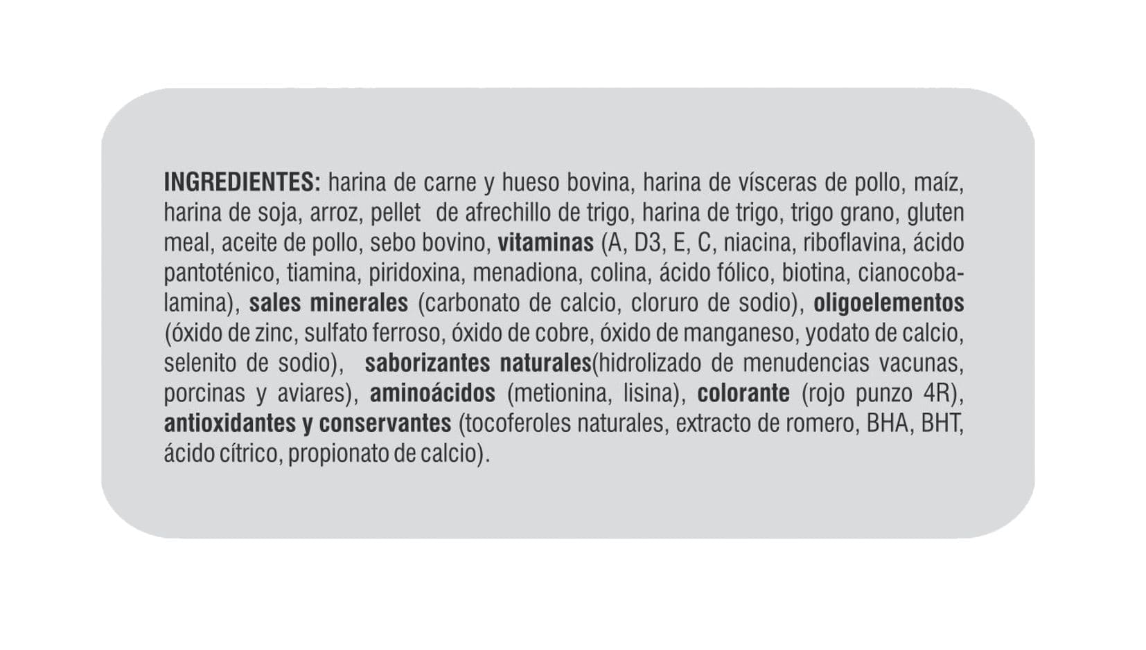 ingredientes duncan adulto